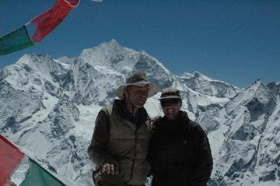 At the summit, Cherko Ri (at 4,960 m)