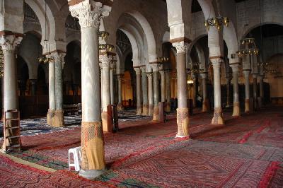 Salle de prière de la grande mosquée de Kairouan
