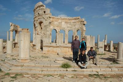 Avec Haithem et Kamel à Leptis Magna