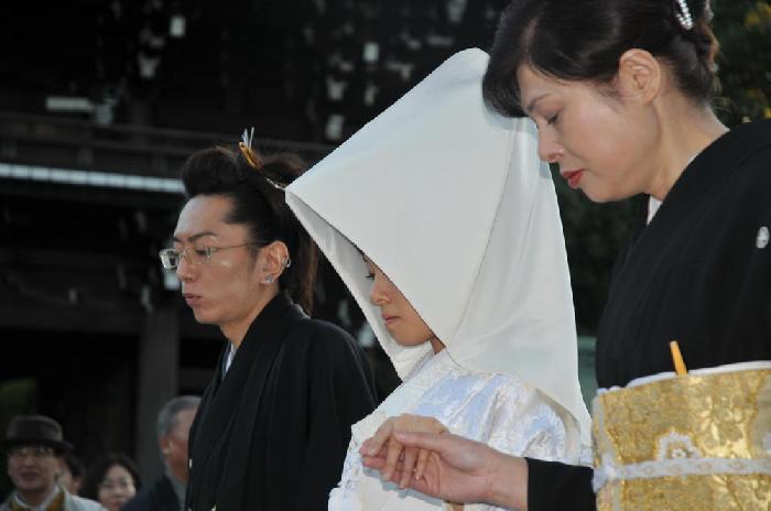 Crmonie du mariage au temple Meiji-Jingu